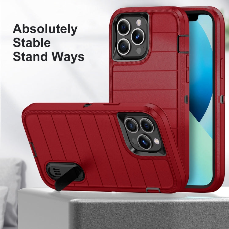 For iPhone 13 Pro Defender Gen2 Rugged PC + Silicone Phone Case with Holder
