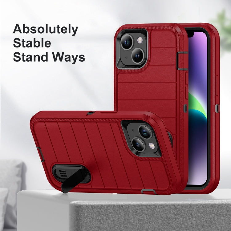 For iPhone 13 Defender Gen2 Rugged PC + Silicone Phone Case with Holder