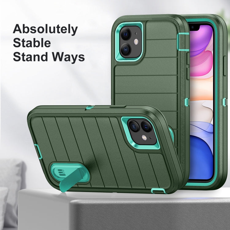 For iPhone 11 Defender Gen2 Rugged PC + Silicone Phone Case with Holder