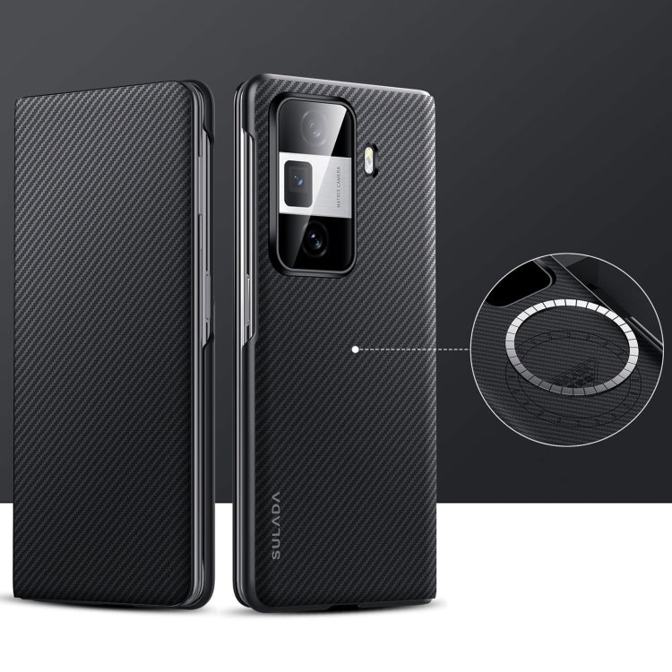 For Honor Magic Vs3 SULADA Kevlar 600D Texture Smart Window Leather Phone Case
