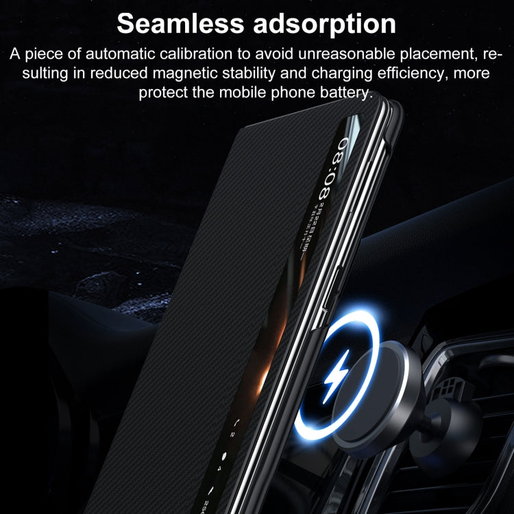 For Honor Magic Vs3 SULADA Kevlar 600D Texture Smart Window Leather Phone Case