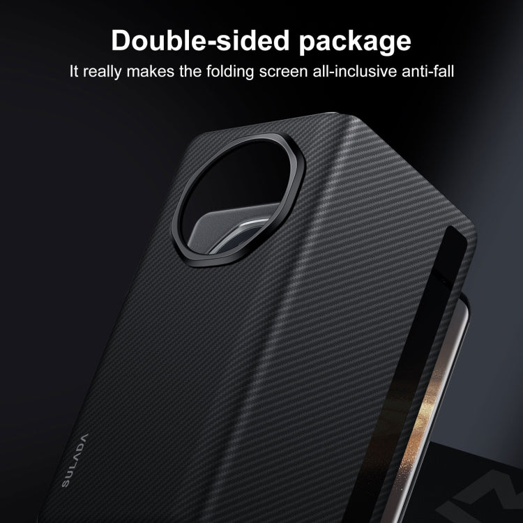 For Honor Magic Vs3 SULADA Kevlar 600D Texture Smart Window Leather Phone Case