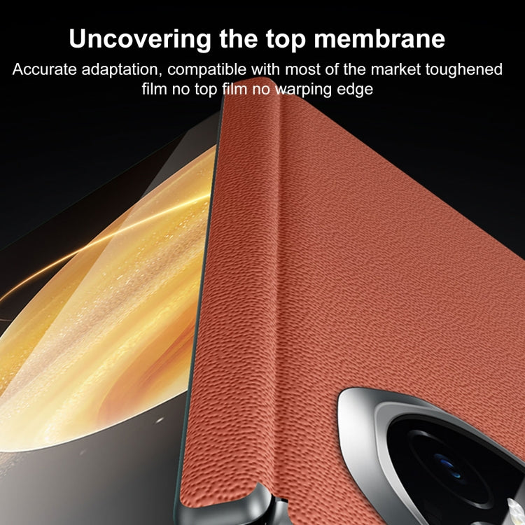 For Honor Magic V3 SULADA Frameless Top Layer Cowhide Leather + PC Phone Case