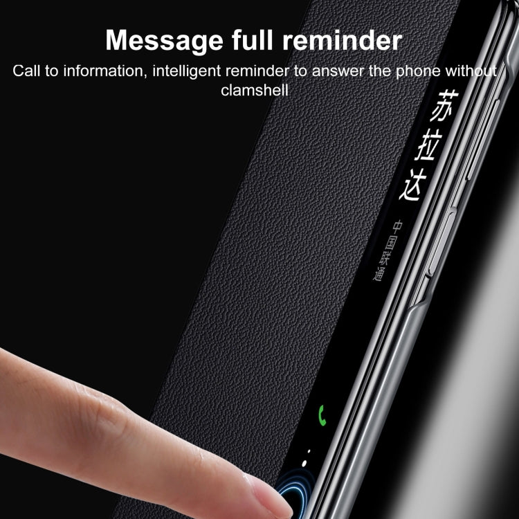 For Huawei Mate X5 / X3 SULADA Smart Series Wristband Holder Smart View Window Genuine Leather Phone Case