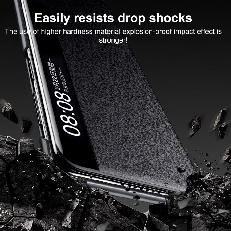 For Huawei Mate X5 / X3 SULADA Smart Series Wristband Holder Smart View Window Genuine Leather Phone Case