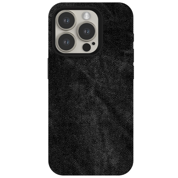 For iPhone 15 Pro Max Skin Feel Denim Leather MagSafe Phone Case