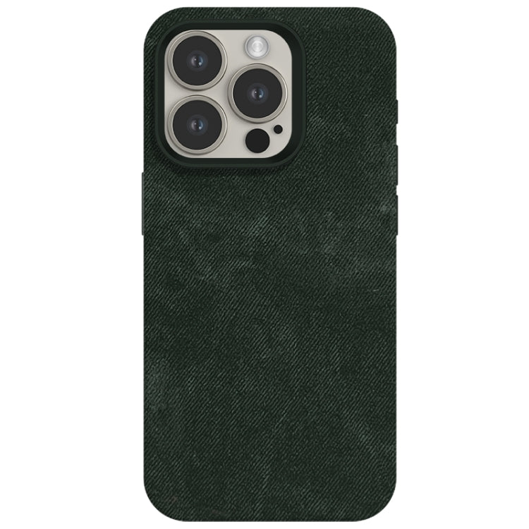 For iPhone 15 Pro Max Skin Feel Denim Leather MagSafe Phone Case