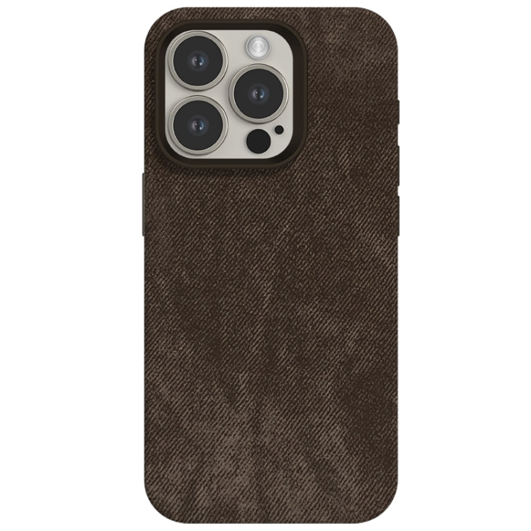 For iPhone 15 Pro Max Skin Feel Denim Leather MagSafe Phone Case