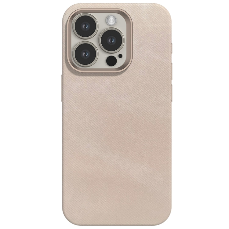 For iPhone 15 Pro Max Skin Feel Denim Leather MagSafe Phone Case