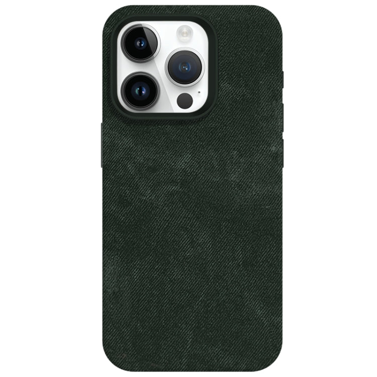 For iPhone 14 Pro Skin Feel Denim Leather MagSafe Phone Case