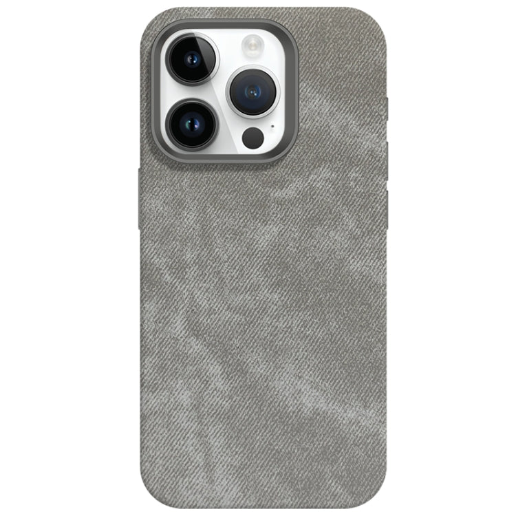 For iPhone 14 Pro Max Skin Feel Denim Leather MagSafe Phone Case