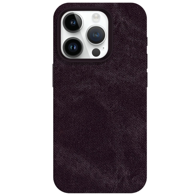 For iPhone 14 Pro Max Skin Feel Denim Leather MagSafe Phone Case