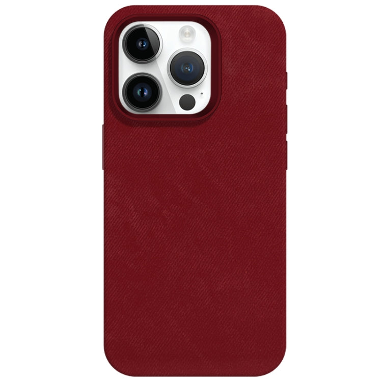 For iPhone 14 Pro Max Skin Feel Denim Leather MagSafe Phone Case