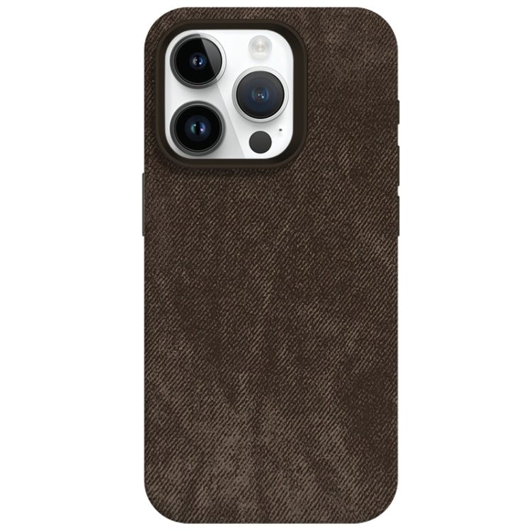 For iPhone 13 Pro Skin Feel Denim Leather MagSafe Phone Case