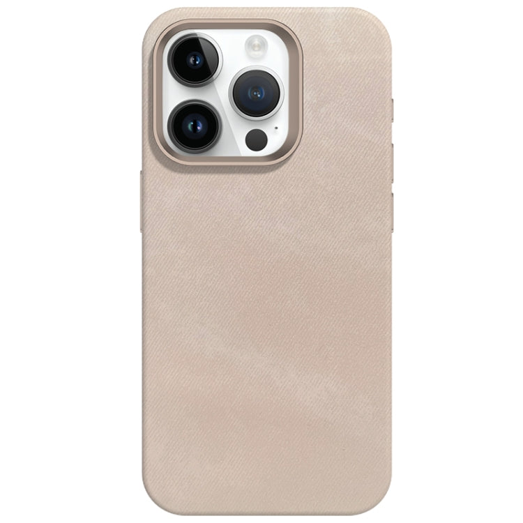For iPhone 13 Pro Skin Feel Denim Leather MagSafe Phone Case