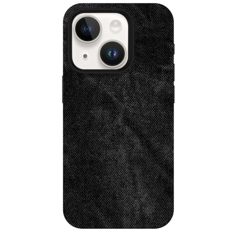 For iPhone 13 Skin Feel Denim Leather MagSafe Phone Case
