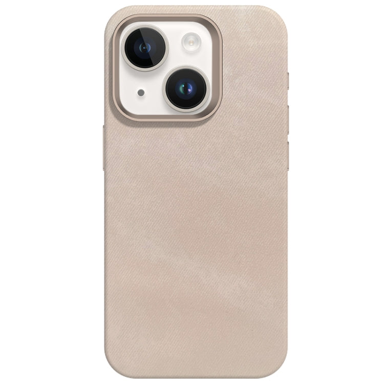 For iPhone 13 Skin Feel Denim Leather MagSafe Phone Case