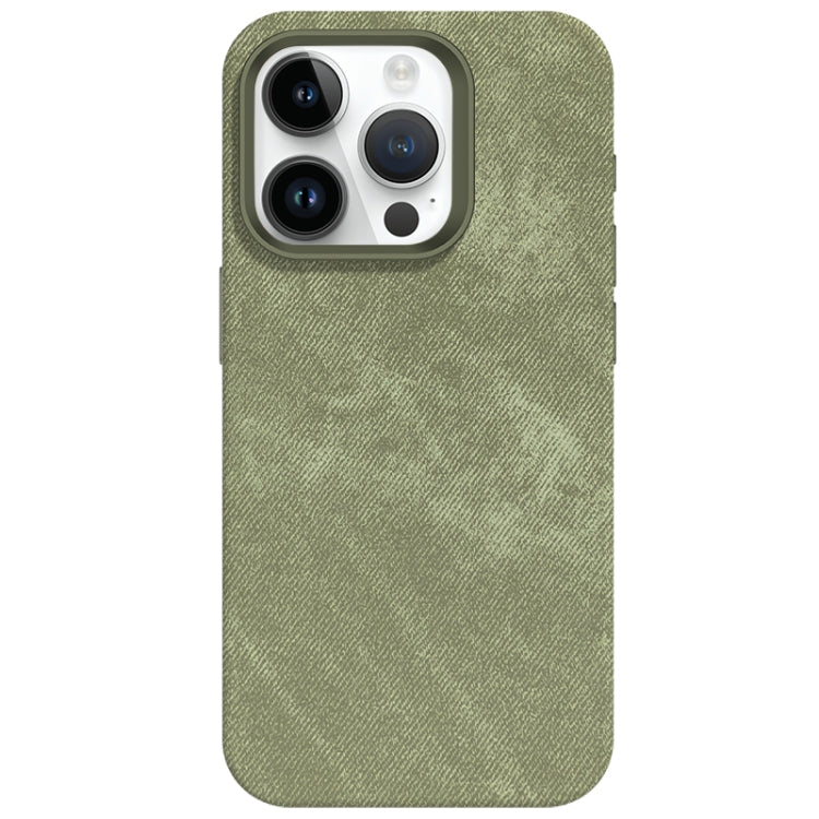 For iPhone 12 Pro Max Skin Feel Denim Leather MagSafe Phone Case