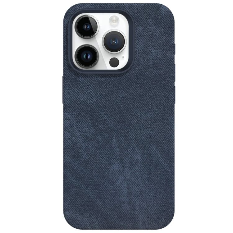 For iPhone 12 Pro Max Skin Feel Denim Leather MagSafe Phone Case