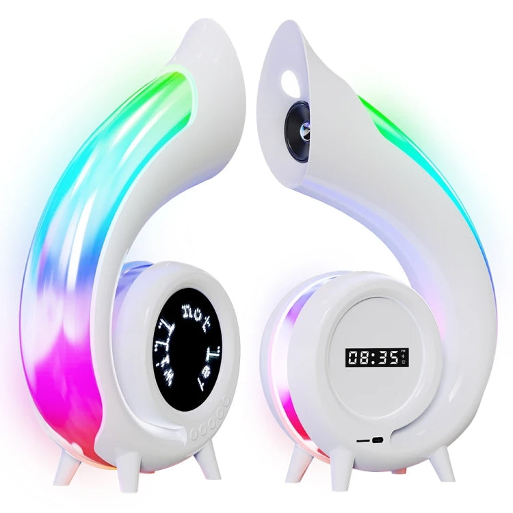 G69 Pro LED Lyrics Screen RGB Colorful Desktop Bluetooth Speaker - White