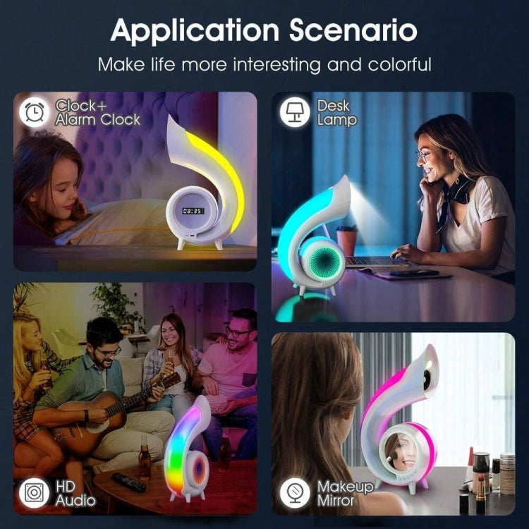 G69 Pro LED Lyrics Screen RGB Colorful Desktop Bluetooth Speaker - White