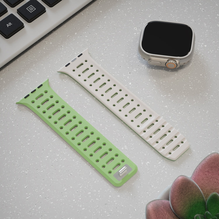 For Apple Watch SE 44mm Single Pin Magnetic Silicone Watch Band