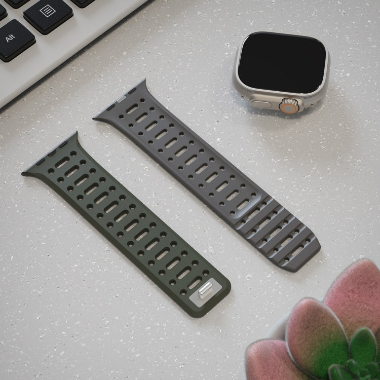 For Apple Watch SE 44mm Single Pin Magnetic Silicone Watch Band