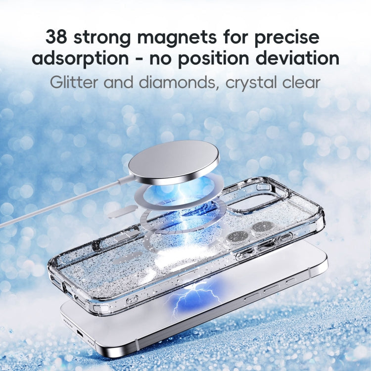 For iPhone 16 Pro Max Glitter Powder MagSafe Magnetic Phone Case