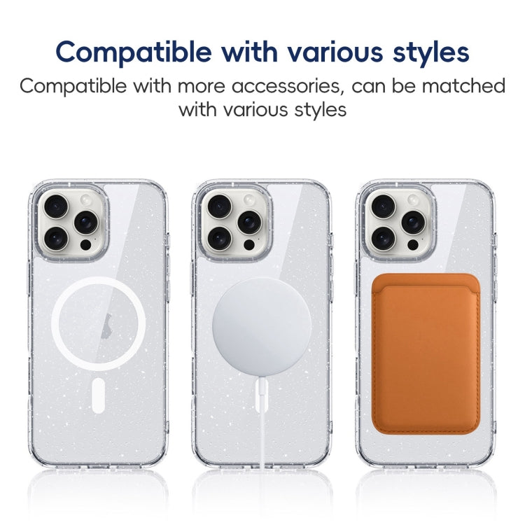 For iPhone 16 Pro Max Glitter Powder MagSafe Magnetic Phone Case