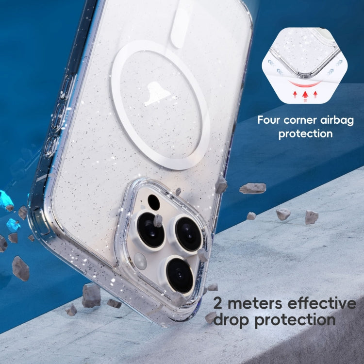 For iPhone 16 Pro Max Glitter Powder MagSafe Magnetic Phone Case