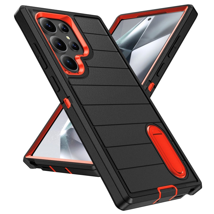 For Samsung Galaxy S24 Ultra 5G Defender Gen2 Rugged PC + Silicone Phone Case with Holder