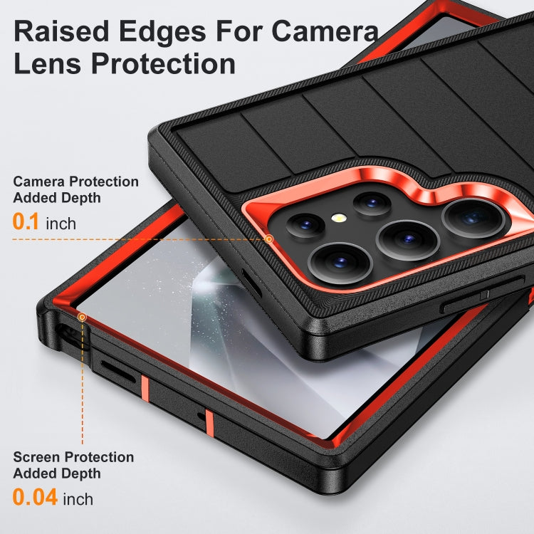 For Samsung Galaxy S24 Ultra 5G Defender Gen2 Rugged PC + Silicone Phone Case with Holder