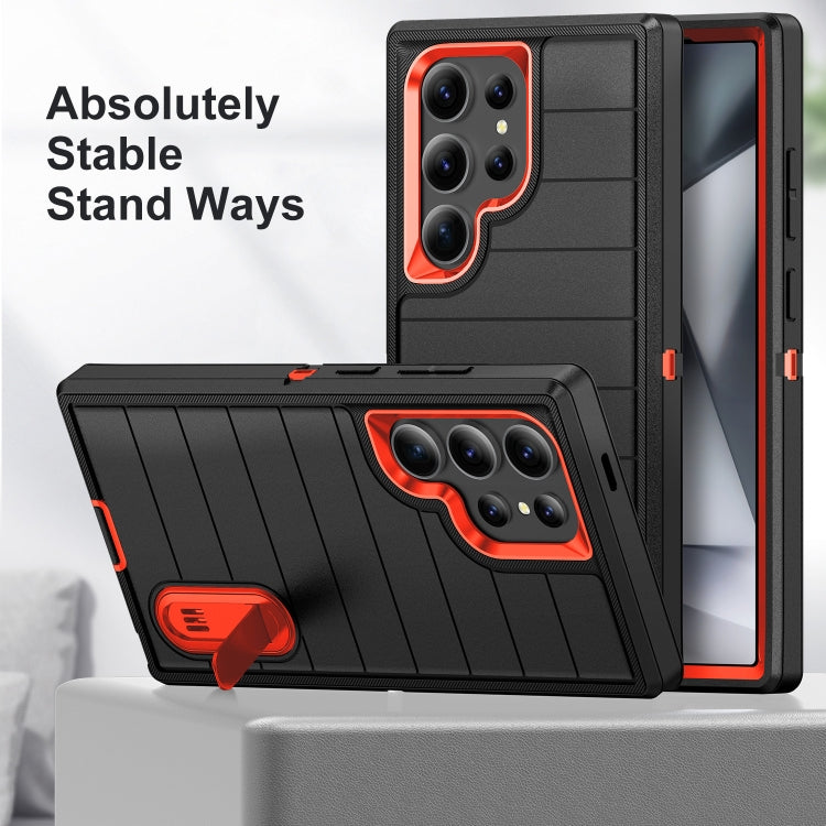 For Samsung Galaxy S24 Ultra 5G Defender Gen2 Rugged PC + Silicone Phone Case with Holder