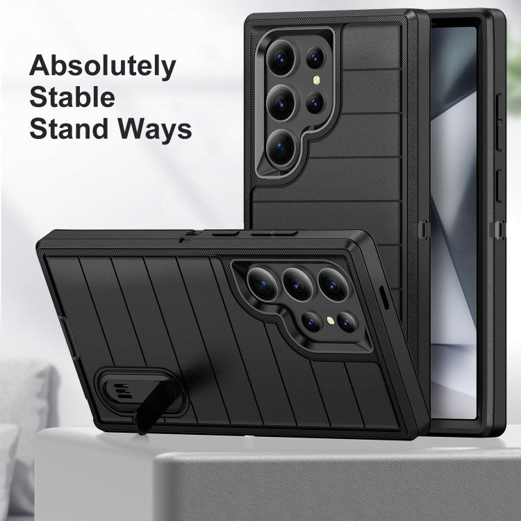 For Samsung Galaxy S24 Ultra 5G Defender Gen2 Rugged PC + Silicone Phone Case with Holder