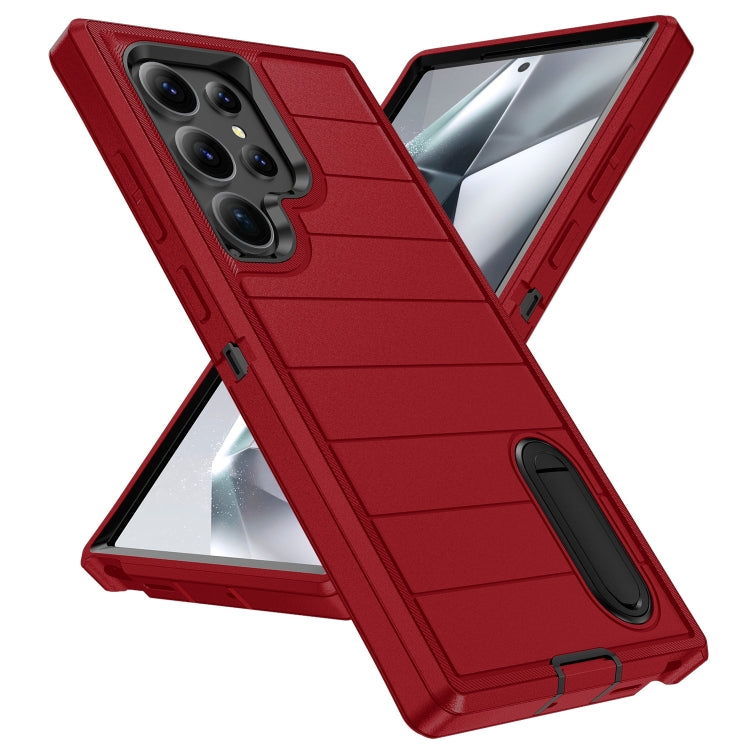For Samsung Galaxy S24 Ultra 5G Defender Gen2 Rugged PC + Silicone Phone Case with Holder