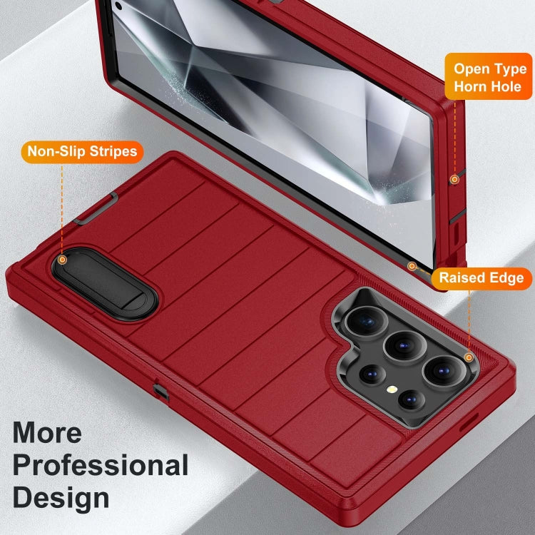 For Samsung Galaxy S24 Ultra 5G Defender Gen2 Rugged PC + Silicone Phone Case with Holder