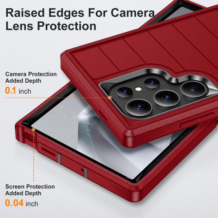For Samsung Galaxy S24 Ultra 5G Defender Gen2 Rugged PC + Silicone Phone Case with Holder