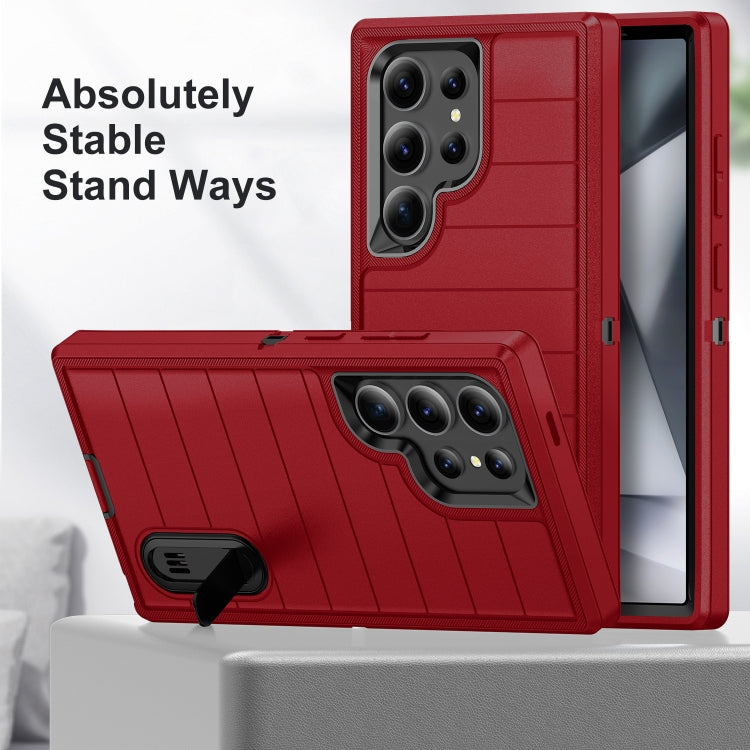 For Samsung Galaxy S24 Ultra 5G Defender Gen2 Rugged PC + Silicone Phone Case with Holder