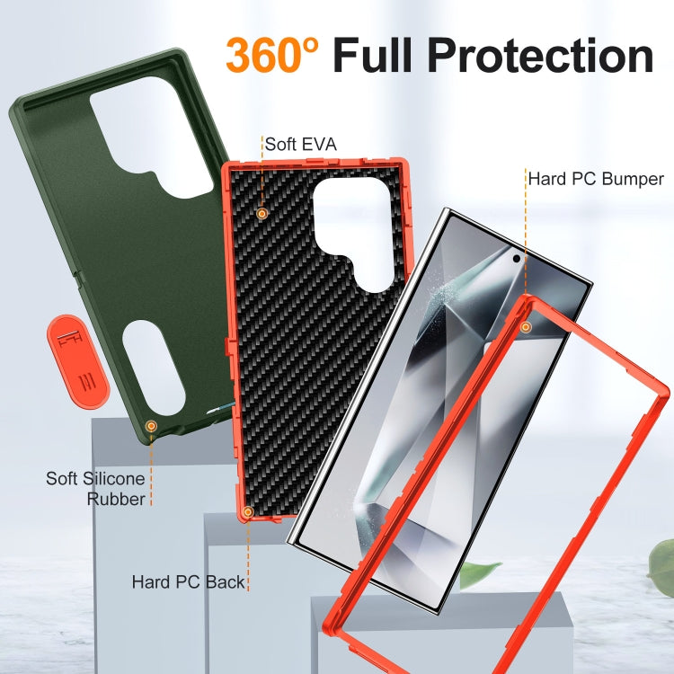 For Samsung Galaxy S24 Ultra 5G Defender Gen2 Rugged PC + Silicone Phone Case with Holder