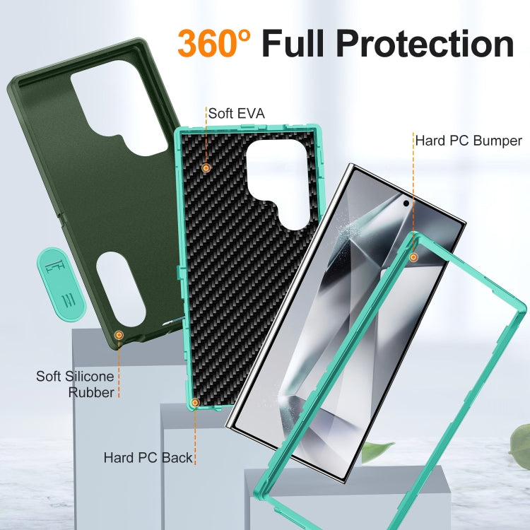 For Samsung Galaxy S24 Ultra 5G Defender Gen2 Rugged PC + Silicone Phone Case with Holder