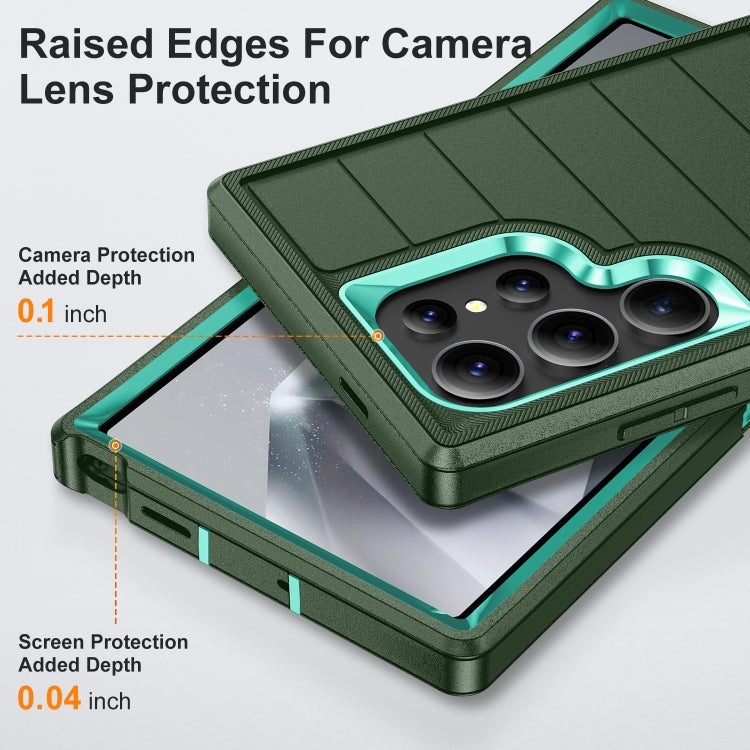 For Samsung Galaxy S24 Ultra 5G Defender Gen2 Rugged PC + Silicone Phone Case with Holder