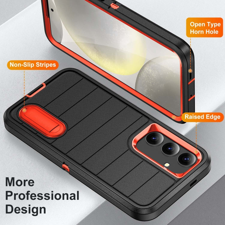 For Samsung Galaxy S24+ 5G Defender Gen2 Rugged PC + Silicone Phone Case with Holder