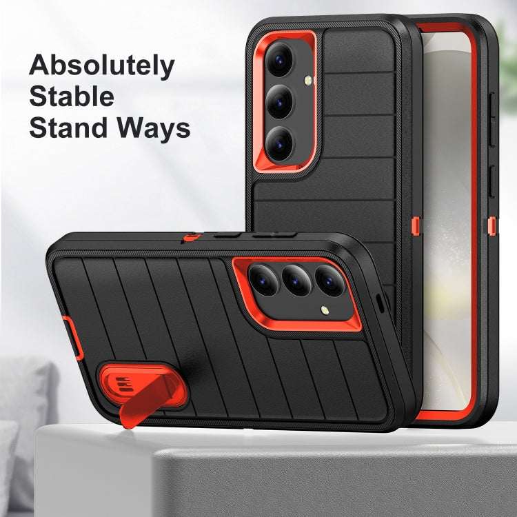For Samsung Galaxy S24+ 5G Defender Gen2 Rugged PC + Silicone Phone Case with Holder