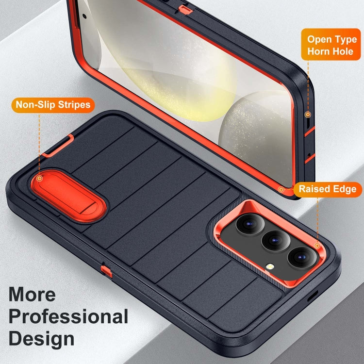 For Samsung Galaxy S24+ 5G Defender Gen2 Rugged PC + Silicone Phone Case with Holder