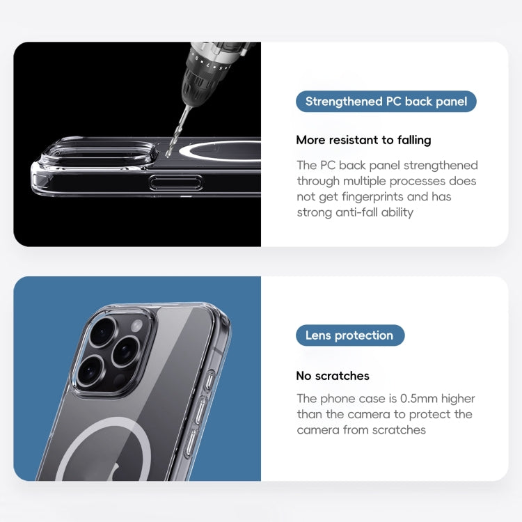 For iPhone 16 Pro Max Crystal Clear MagSafe Magnetic Phone Case