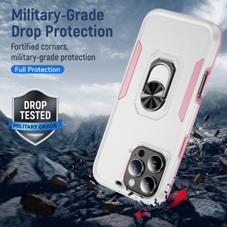 For iPhone 16 Pro Pioneer Armor Heavy Duty PC + TPU Phone Case with Holder