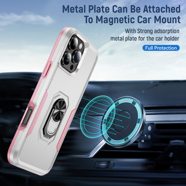 For iPhone 16 Pro Pioneer Armor Heavy Duty PC + TPU Phone Case with Holder