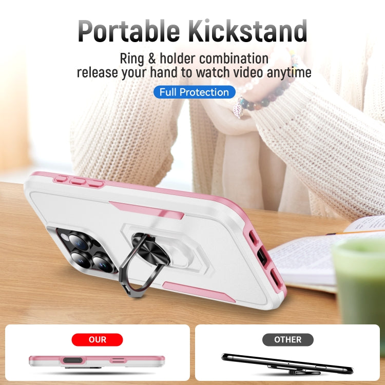 For iPhone 16 Pro Pioneer Armor Heavy Duty PC + TPU Phone Case with Holder