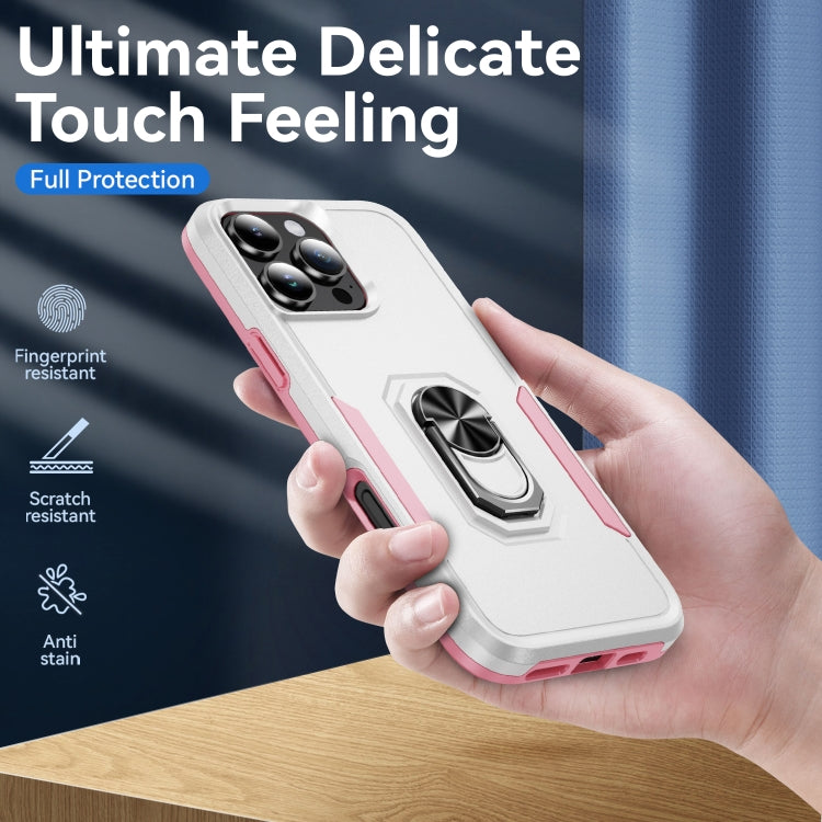 For iPhone 16 Pro Pioneer Armor Heavy Duty PC + TPU Phone Case with Holder