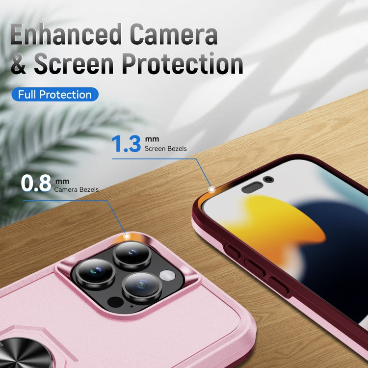 For iPhone 16 Pro Pioneer Armor Heavy Duty PC + TPU Phone Case with Holder
